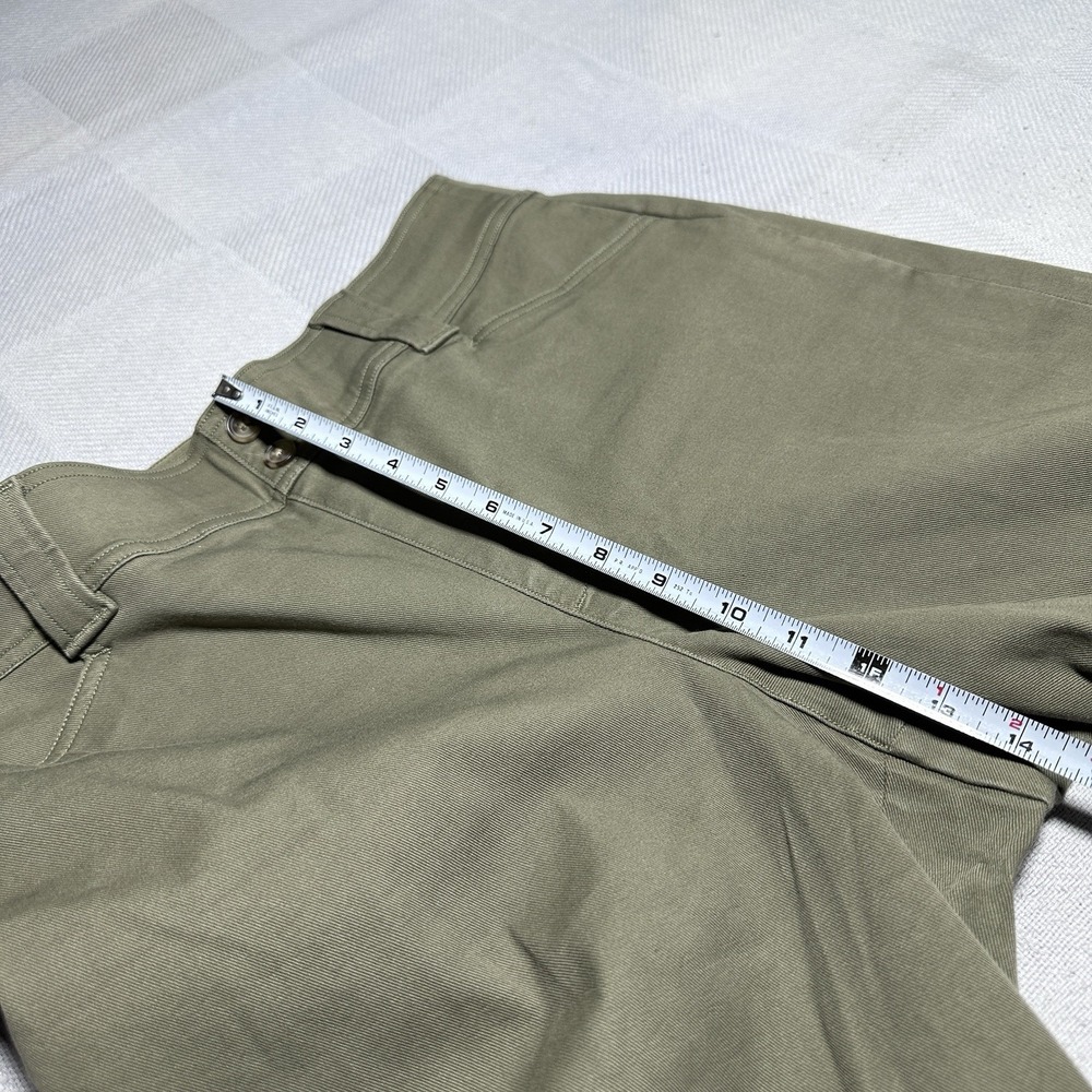 Spanx Twill Cropped Trousers Size Large Wide Leg Stretch High Rise Spanish Olive - Picture 12 of 15